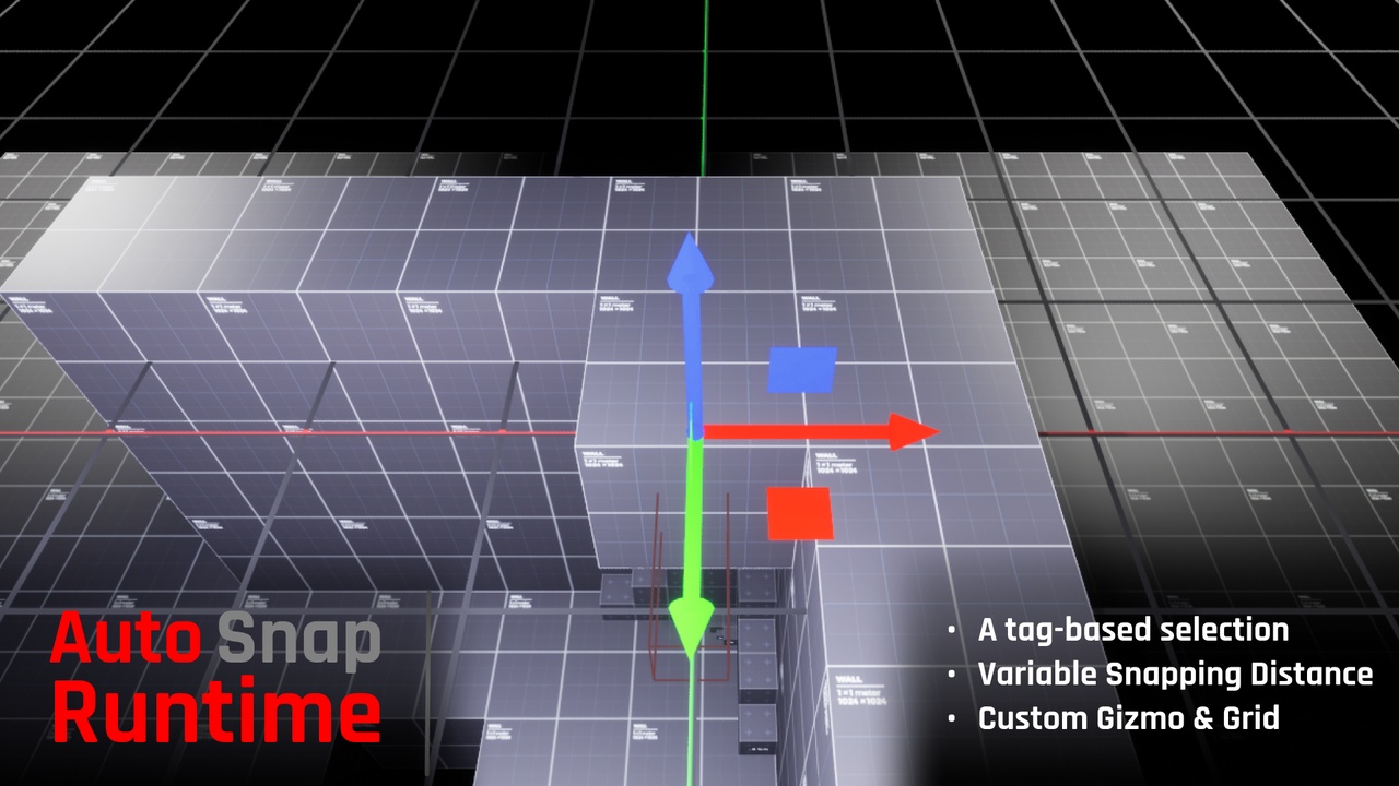 Media 1 for listing AutoSnap – Runtime Grid Snapping & Gizmo Tool