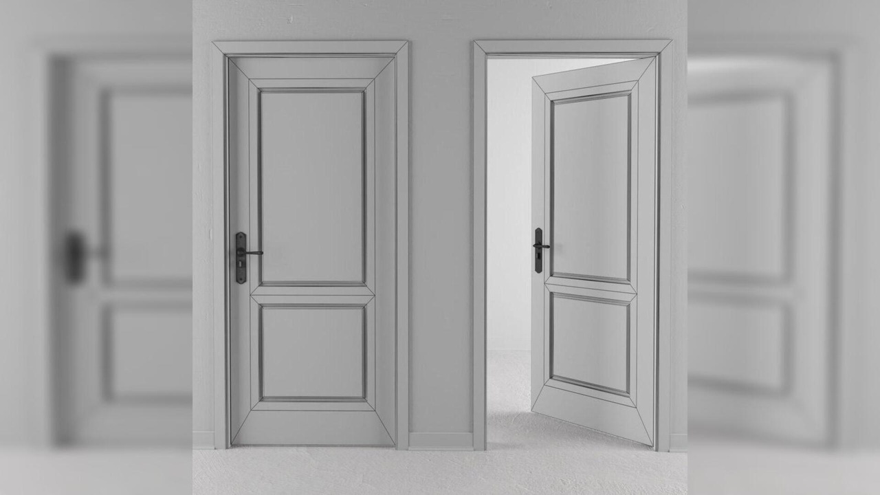 Media 1 for listing Vintage White Wooden Interior Door Set – 3D Model