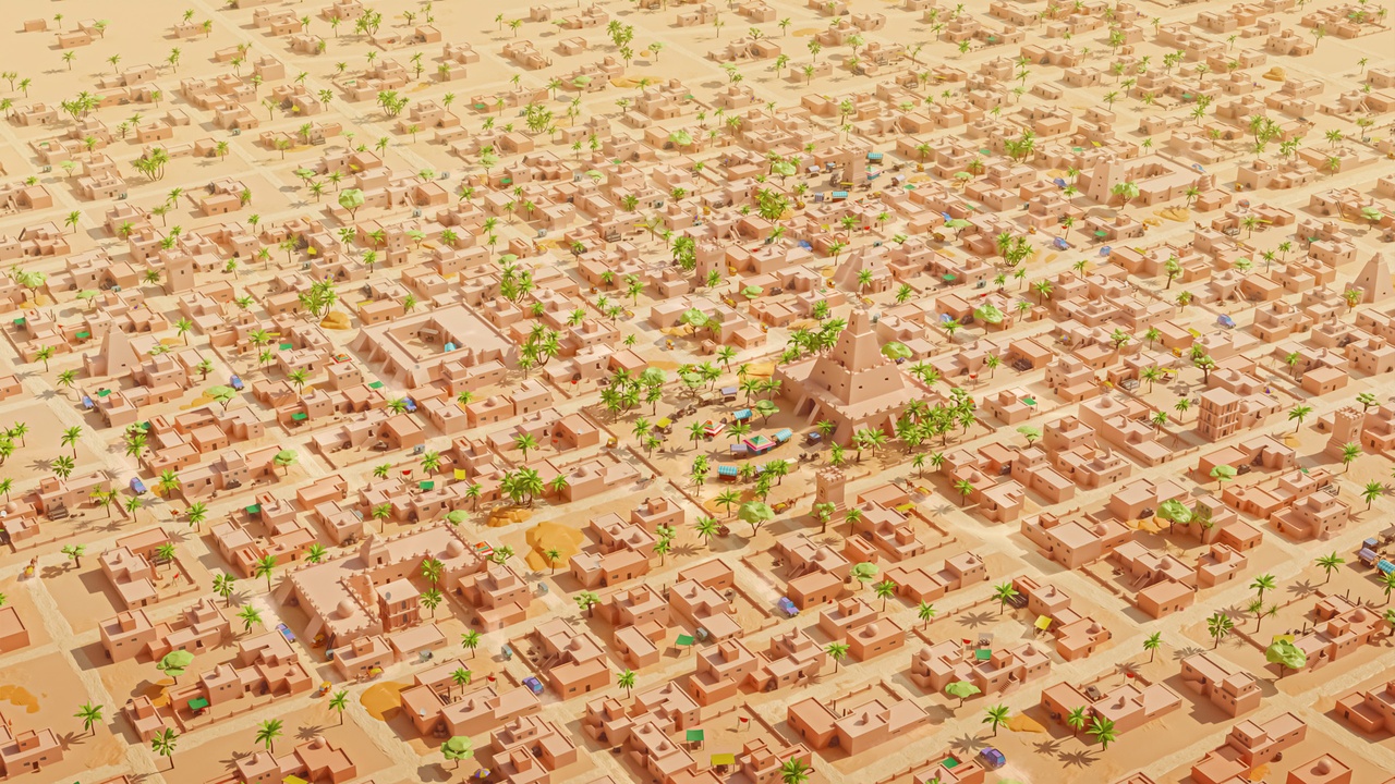 Media 1 for listing Desert City Sands - Low Poly 3D Models Pack