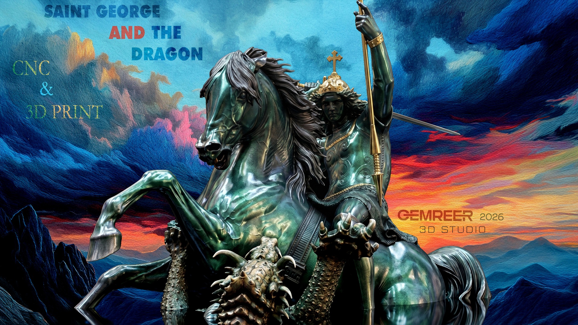 Media 1 for listing Saint George And The Dragon - CNC or Print