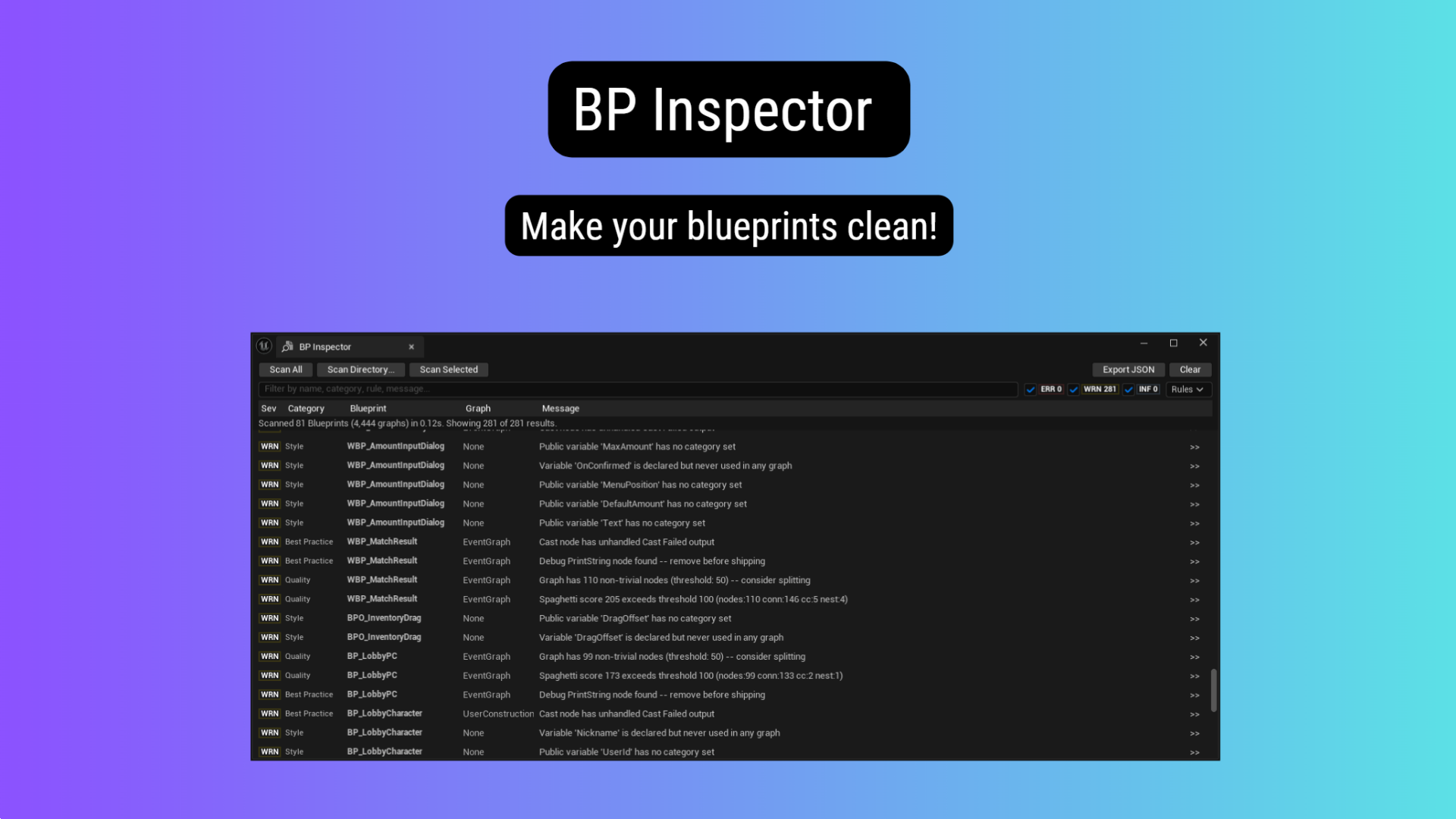 BP Inspector - Blueprint Static Analysis & Linting Tool | Fab