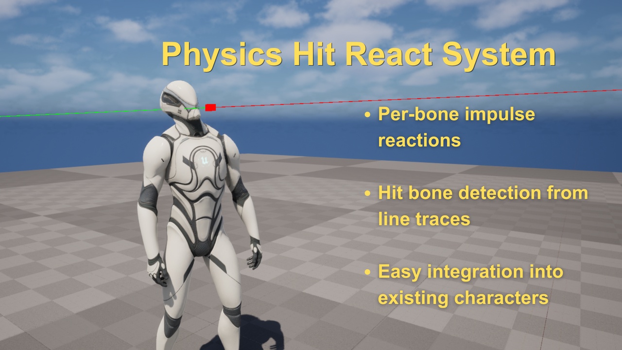 Media 1 for listing Physics-Based Hit Reactions System | UE5