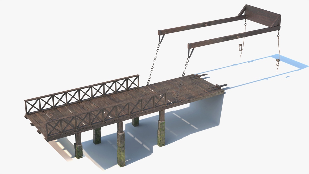Media 1 for listing Medieval Counterweight Drawbridge - Game Asset | PBR | Low-poly |