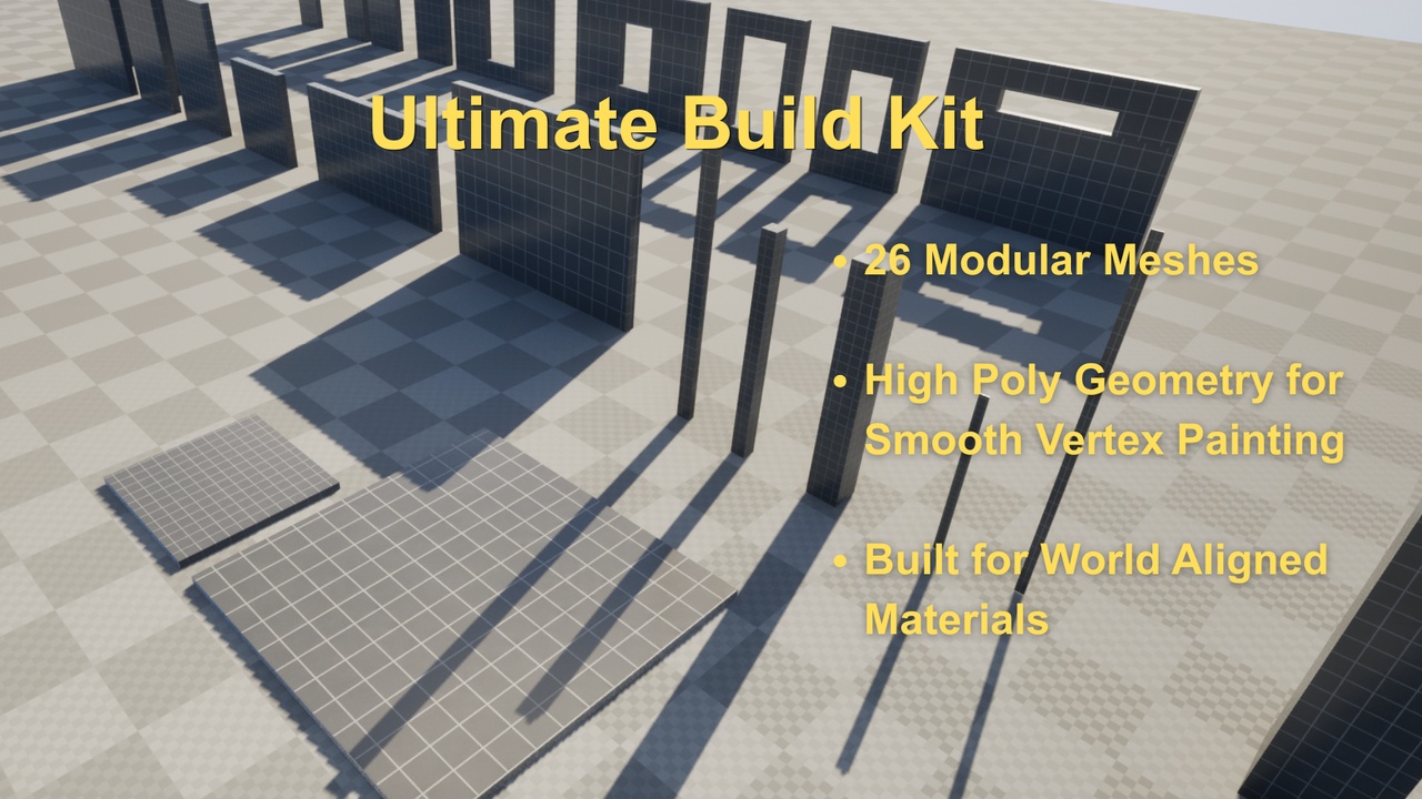 Media 1 for listing Building Kit – 26 Meshes | Vertex Paint Ready | Clean UVs | UE5