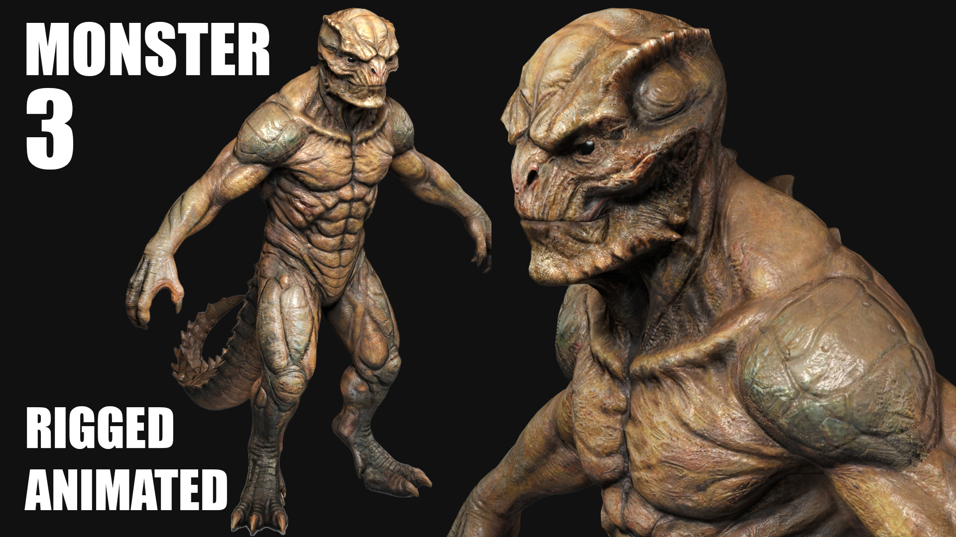 3D Monster Model 3 - Rigged - Animated - Epic Skeleton | Fab