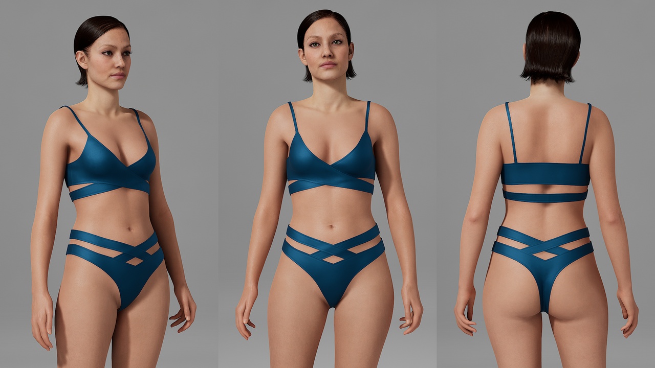 Media 1 for listing Crisscross Wrap Bikini Set for MetaHuman - Parametric