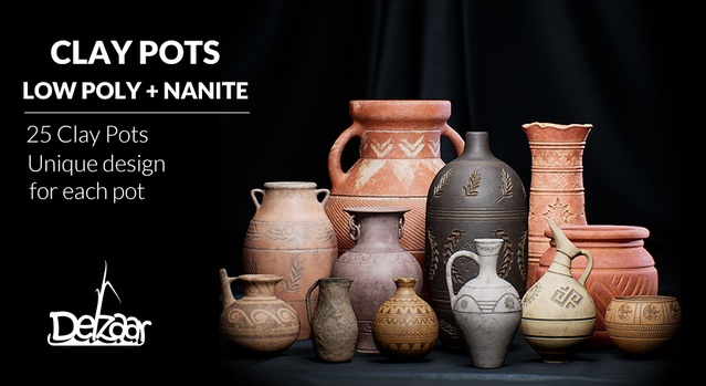 Clay Pots (Nanite + Lowpoly)