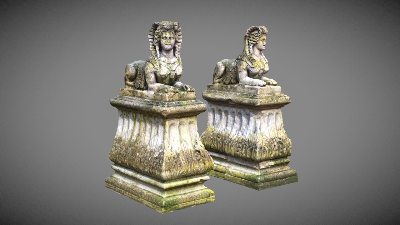 Media 1 for listing Two Old Sphinx Statues