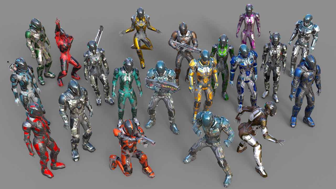 Media 1 for listing Low-Poly Sci-Fi Troopers Collection