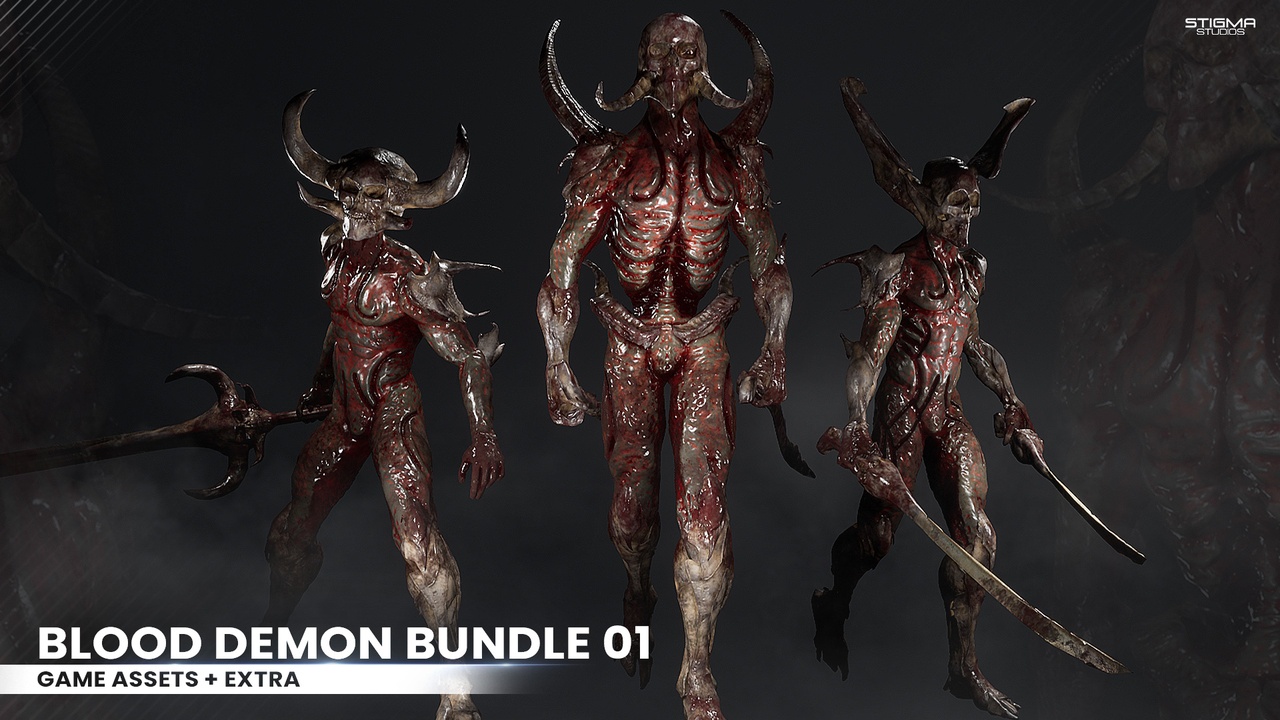 Media 1 for listing Blood Demon Bundle 01 - Game Assets + Extra | STIGMA STUDIOS