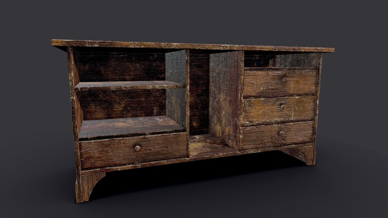 商品 Rustic Wooden Dresser Drawers 的媒体 1