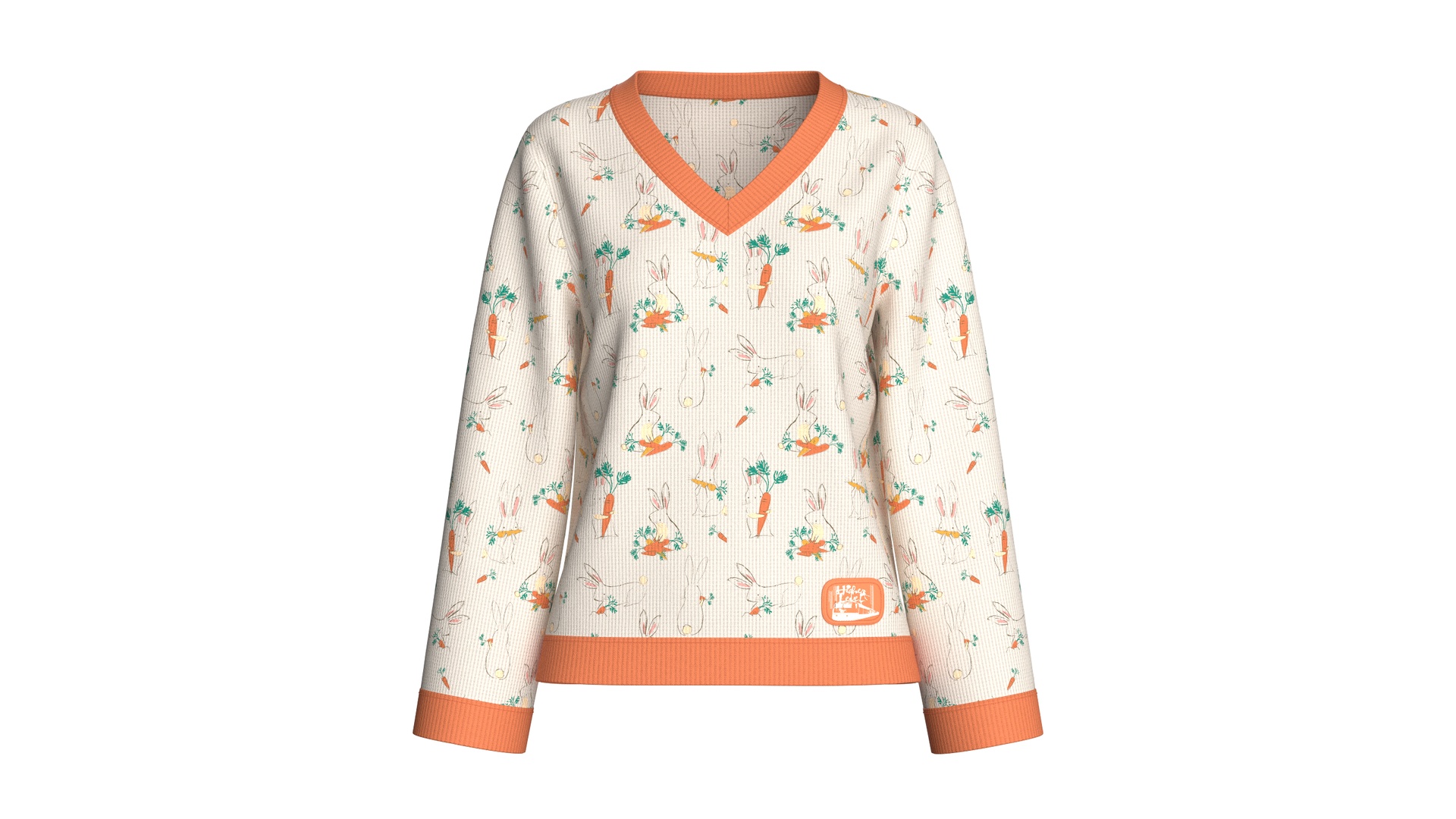 Media 1 for listing Girls V-Neck All Over Printed Sweater | High Poly