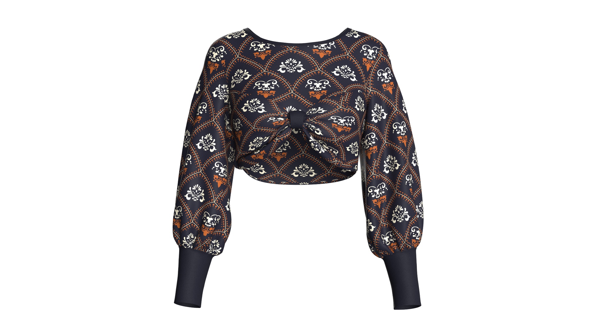 Media 1 for listing Girls Print Front Knot Cropped Top | High Poly