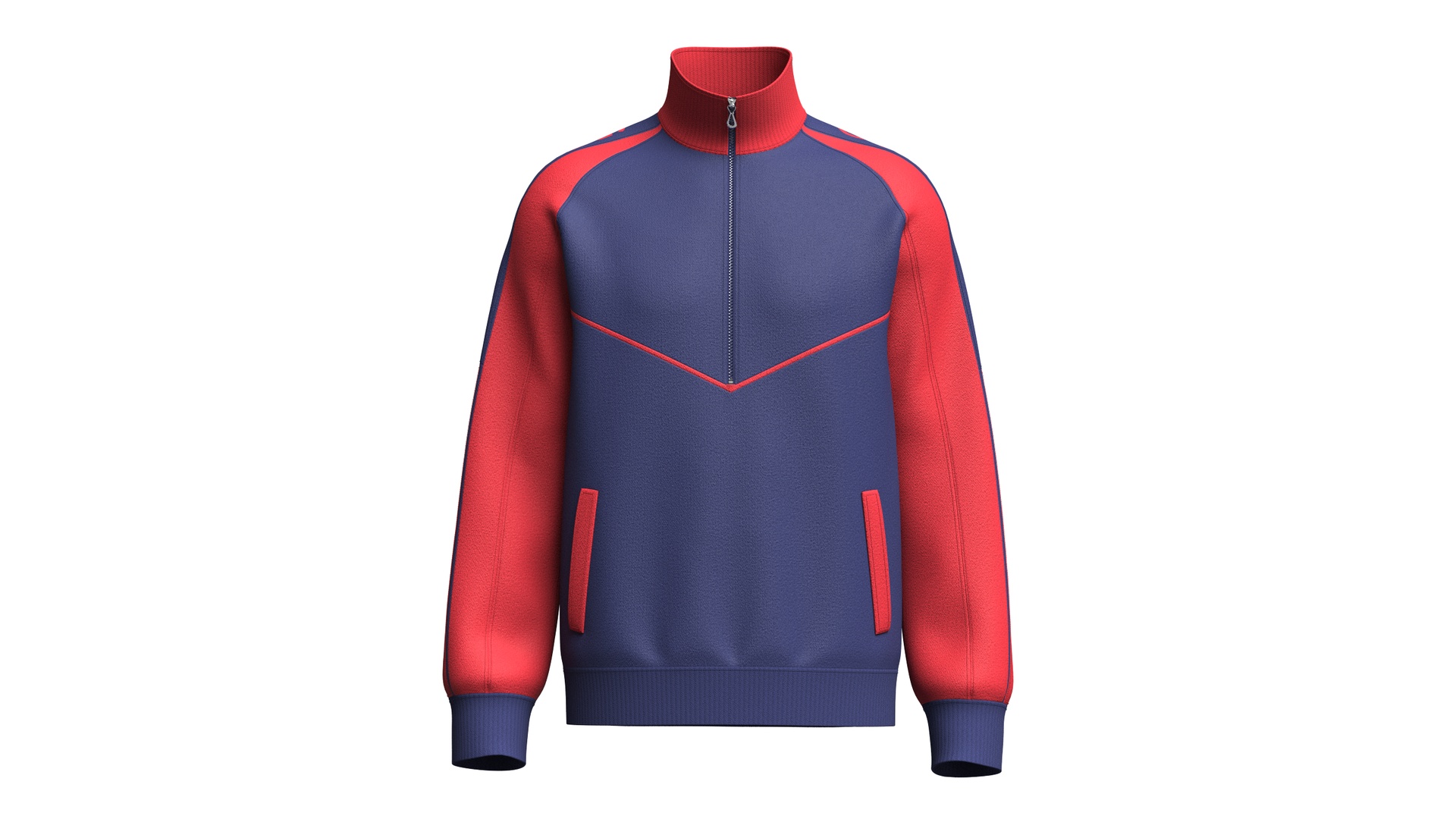 Media 1 for listing Men Half - Zip Color Blocked Raglan Jacket | High Poly