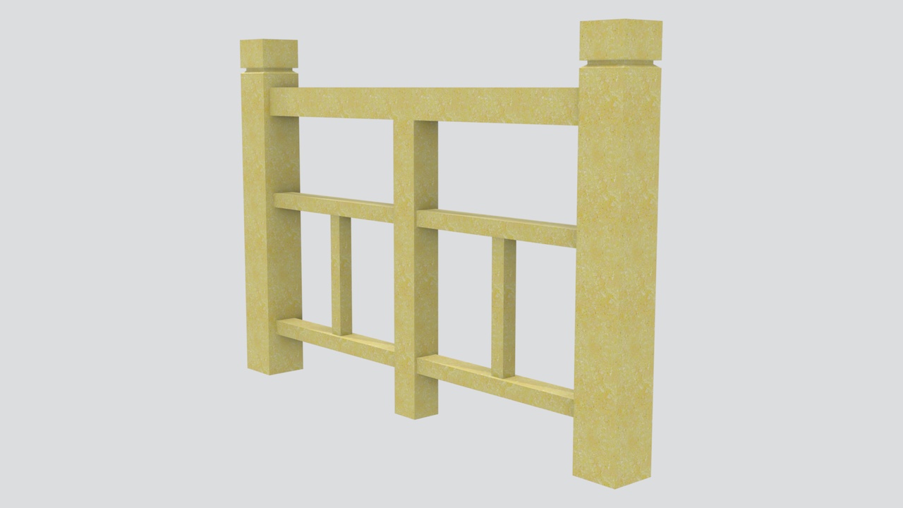 Media 1 for listing Sandstone Railing Panel with Centre Post and Short Balusters 3D Model