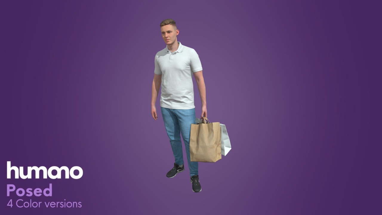 Media 1 for listing Posed Man Shopping - Humano 035-1696