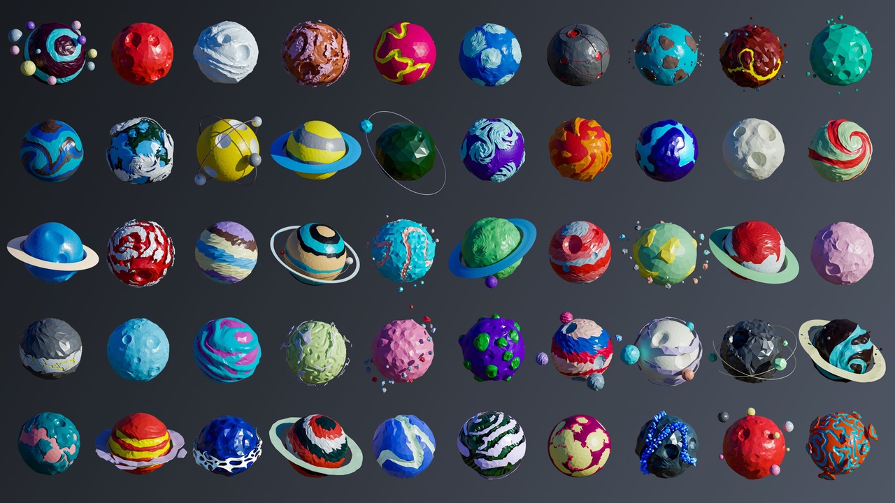 Media 1 for listing Planets - Low Poly 3D Models Pack