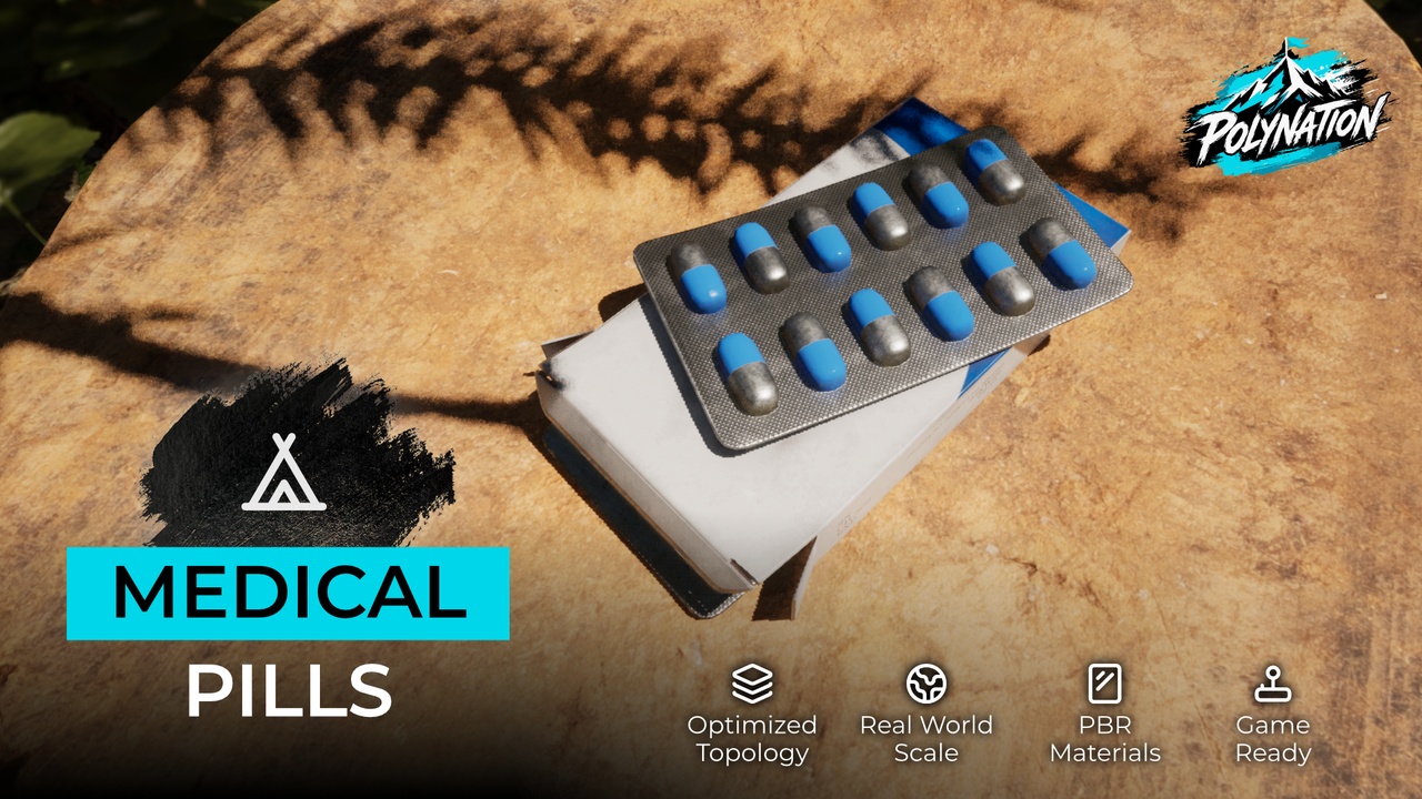 Media 1 for listing Realistic Medical Pills - Game Ready PBR