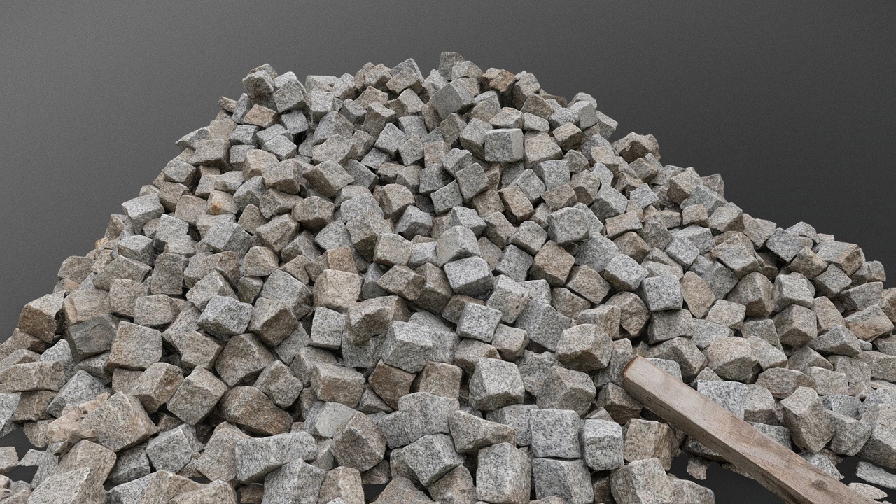 Media 1 for listing Granite cobblestones pile