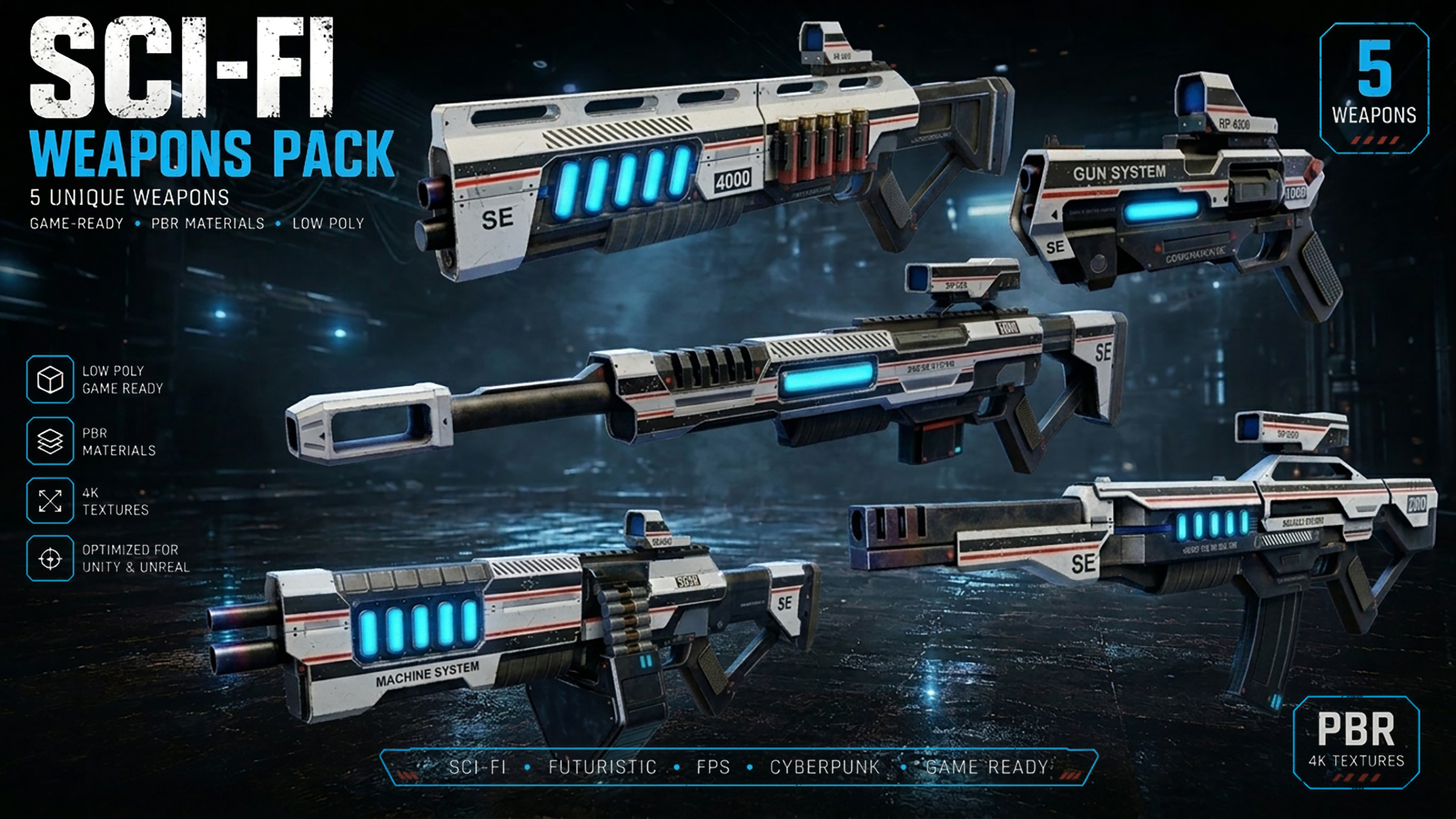 Sci-Fi Weapon Pack Vol 1 | Fab