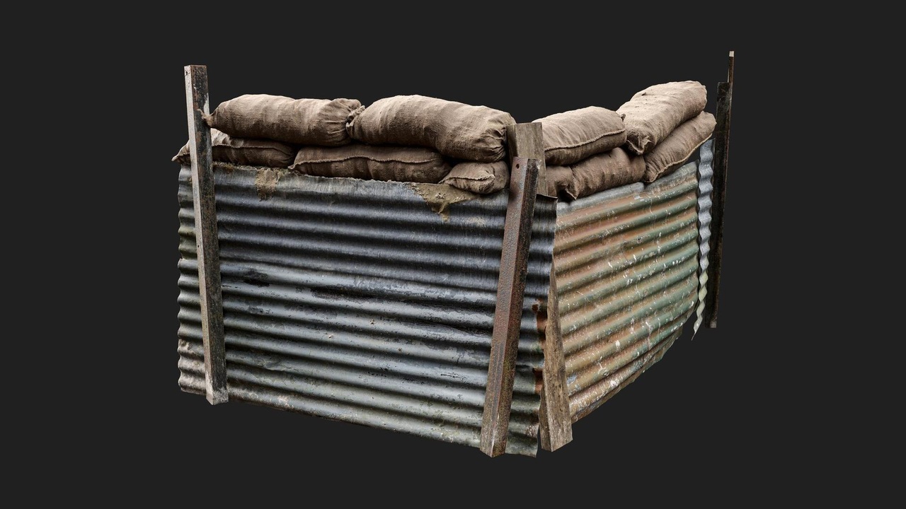 Media 1 for listing Military Trenches Wall Metal Corner 02