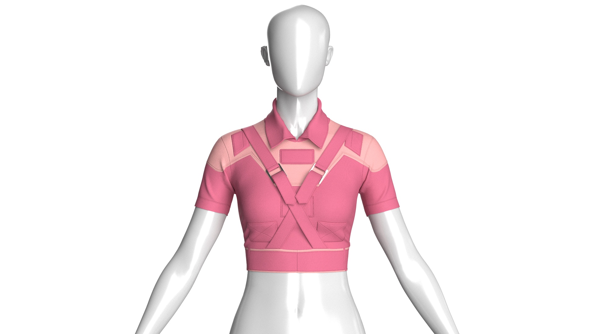 Media 1 for listing Girls Crop Top With Cross Straps | High Poly