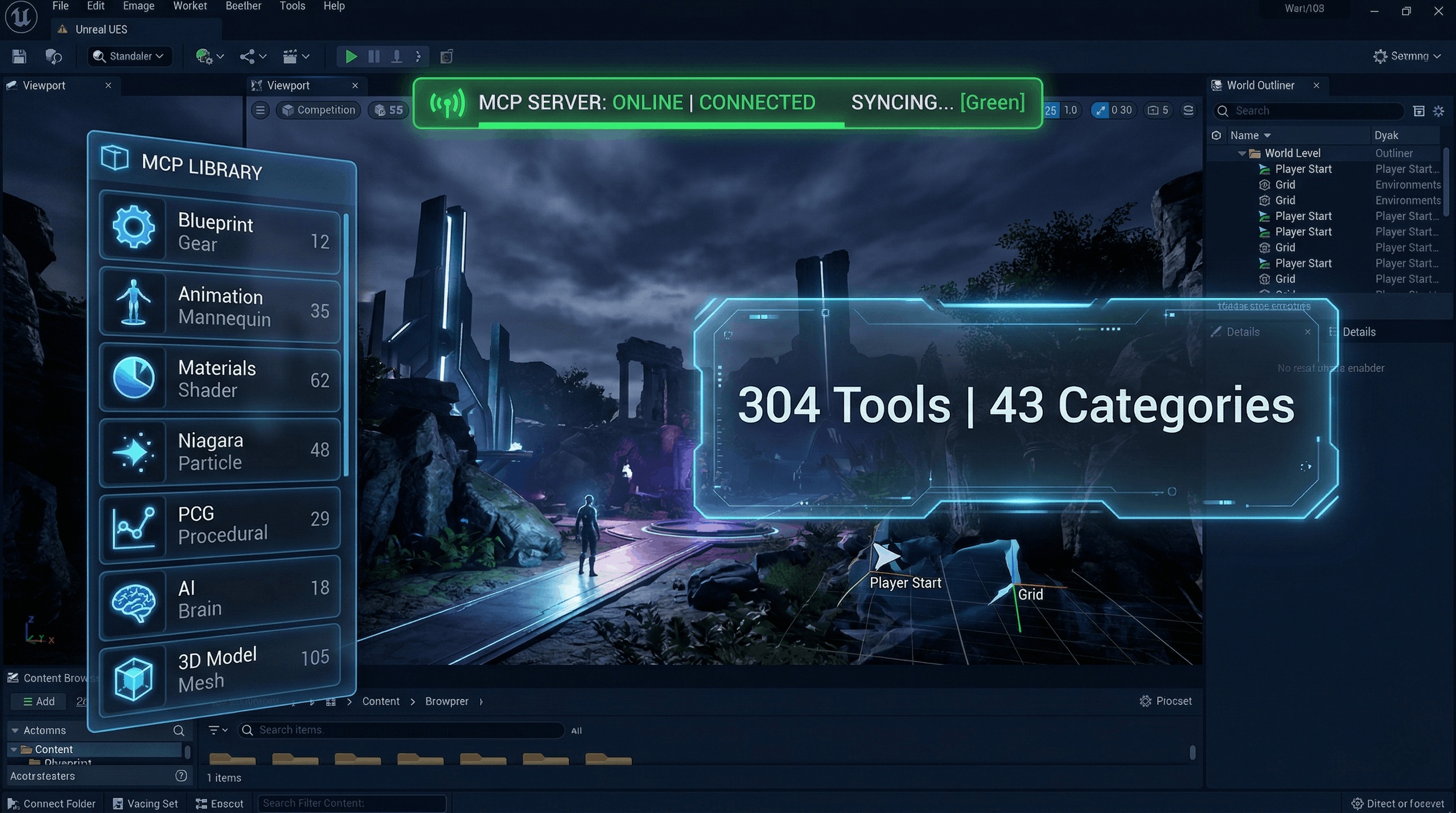 出品Unreal MCP Server — 300+ AI Tools for UE5 Editor Automation via MCPのメディア1