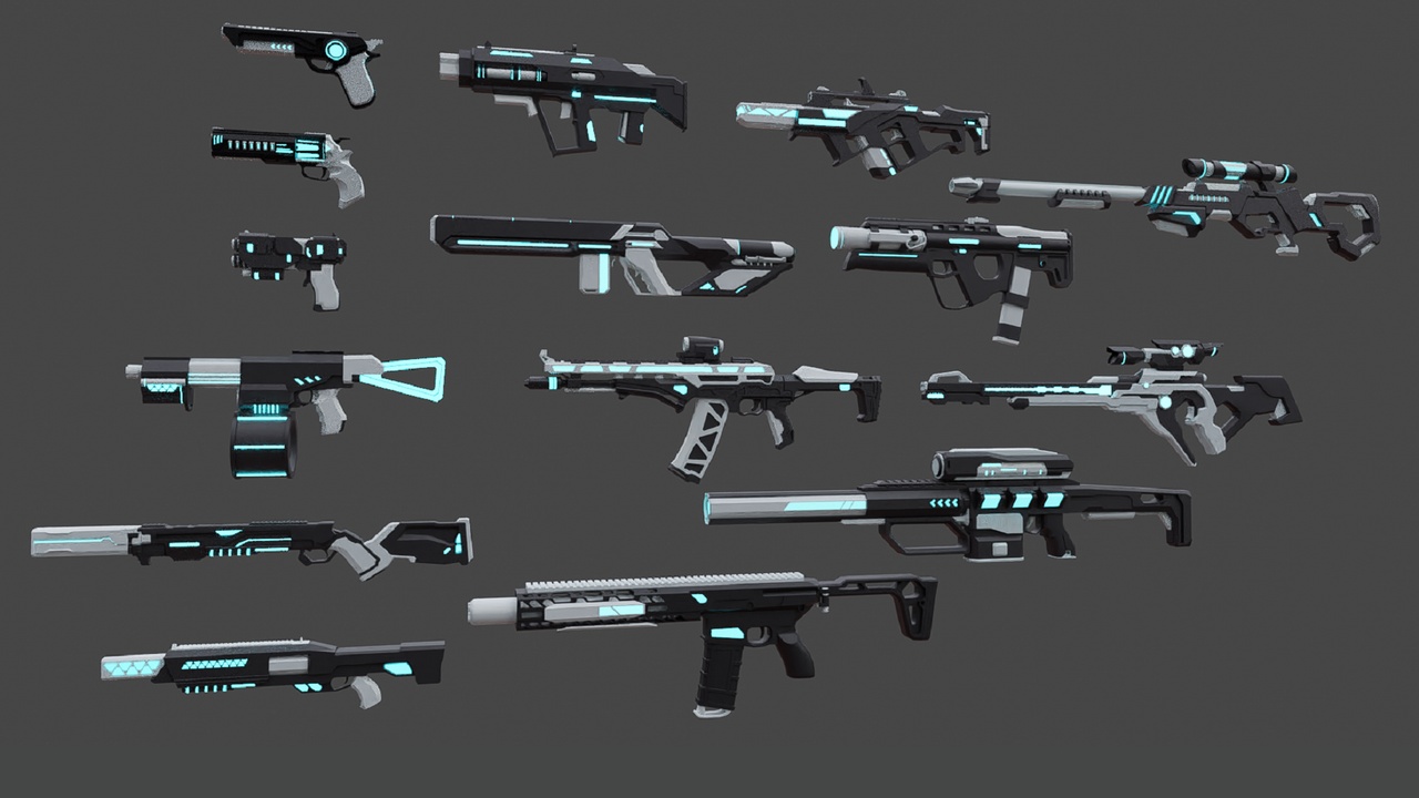 Multimedia 1 para anuncio LowPoly - Style Sci-Fi Weapons with 5 Skins per Weapon