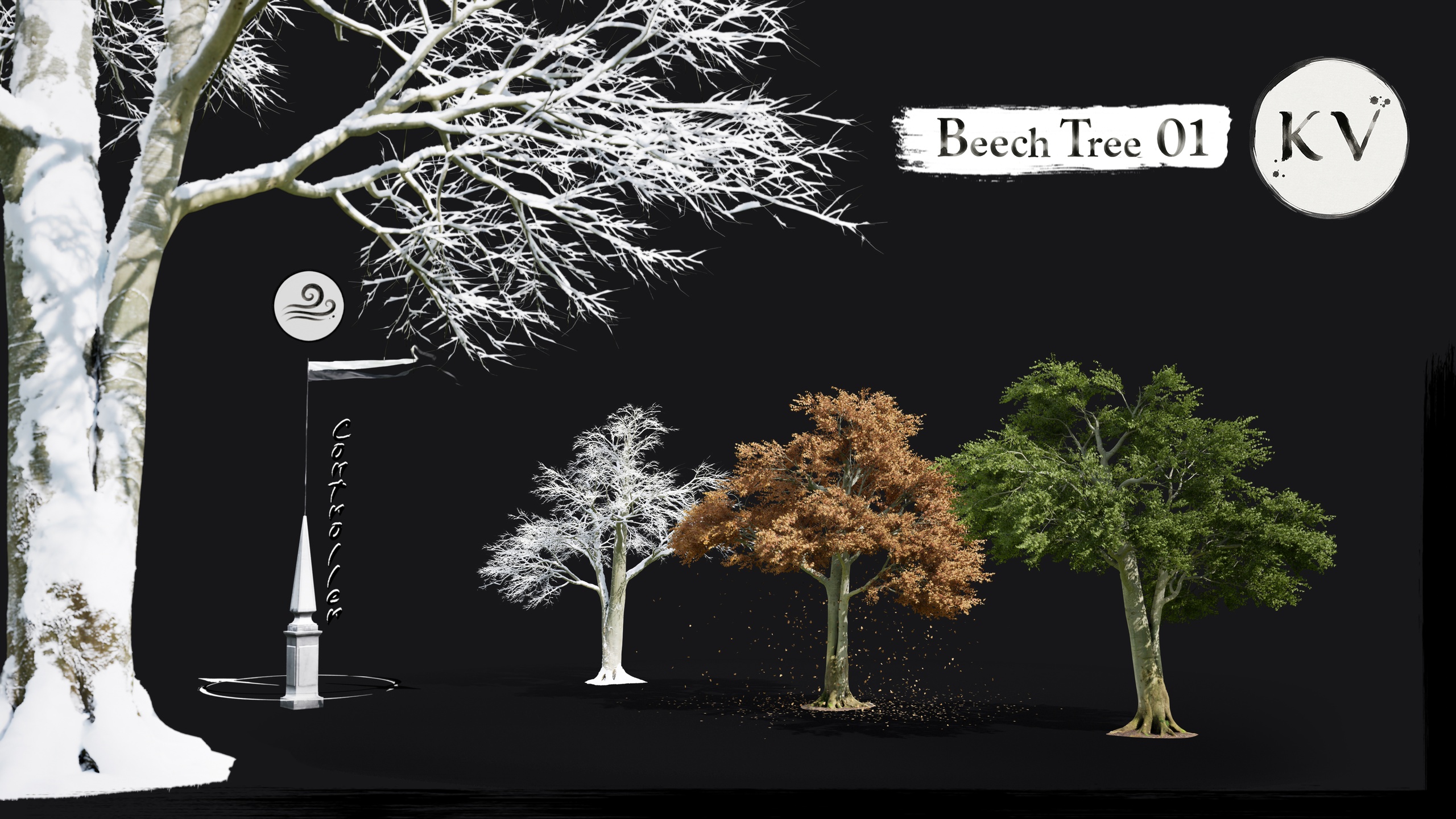 Media 1 for listing KV 🌳 Beech Tree 01 — Cinematic Animated Tree |Nanite | Wind | Seasons|