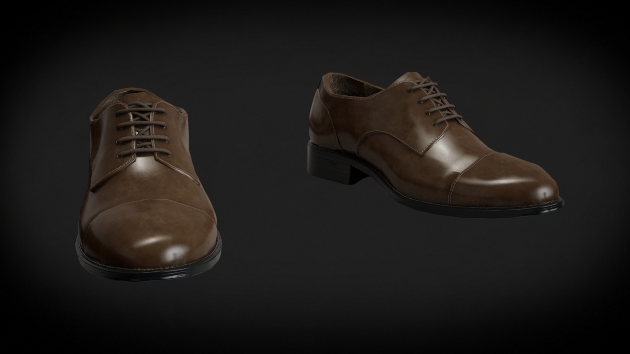 Media 1 for listing Parametric Retro Leather Derby Shoes – MetaHuman Compatible
