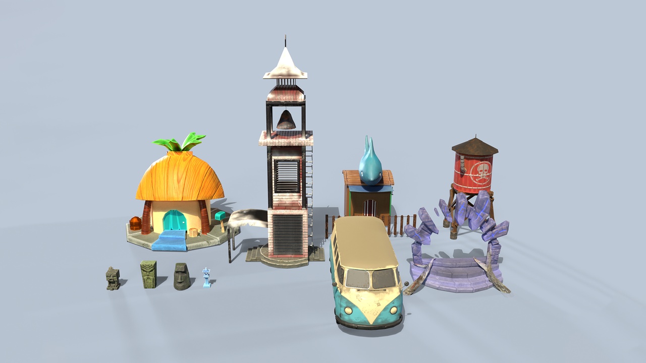 Stylized Haven - A Vibrant Asset Pack for Houses, Guns, and Other Props 제품 등록을 위한 미디어 1개