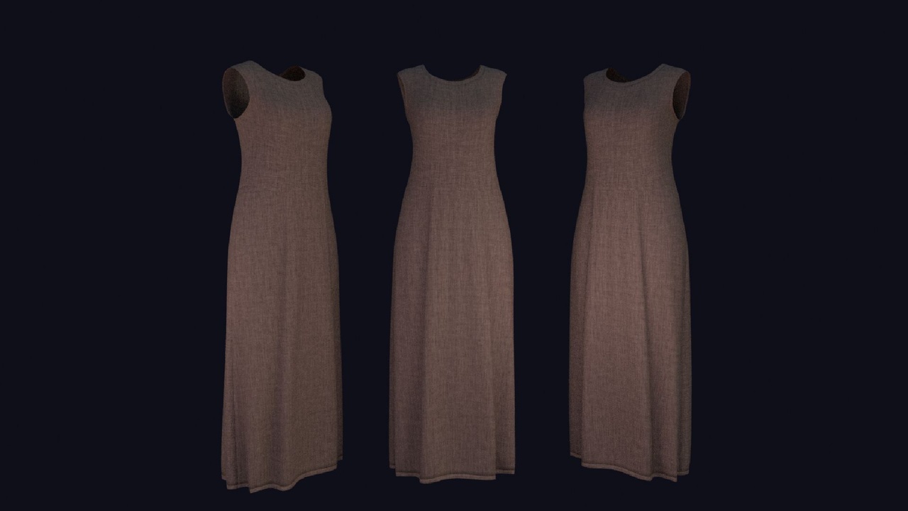 Media 1 for listing Medieval Linen Dress 2 (Metahuman)