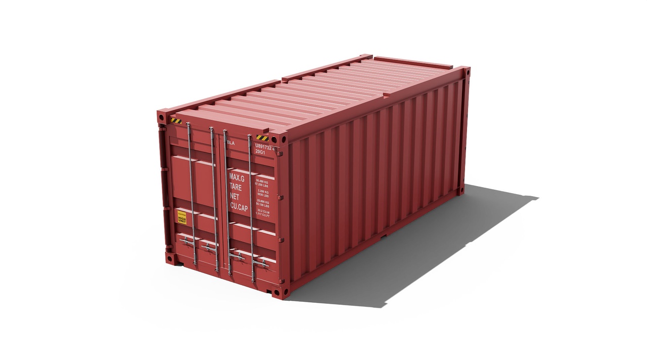 Media 1 for listing 20 Foot shipping container with interior red 3D model