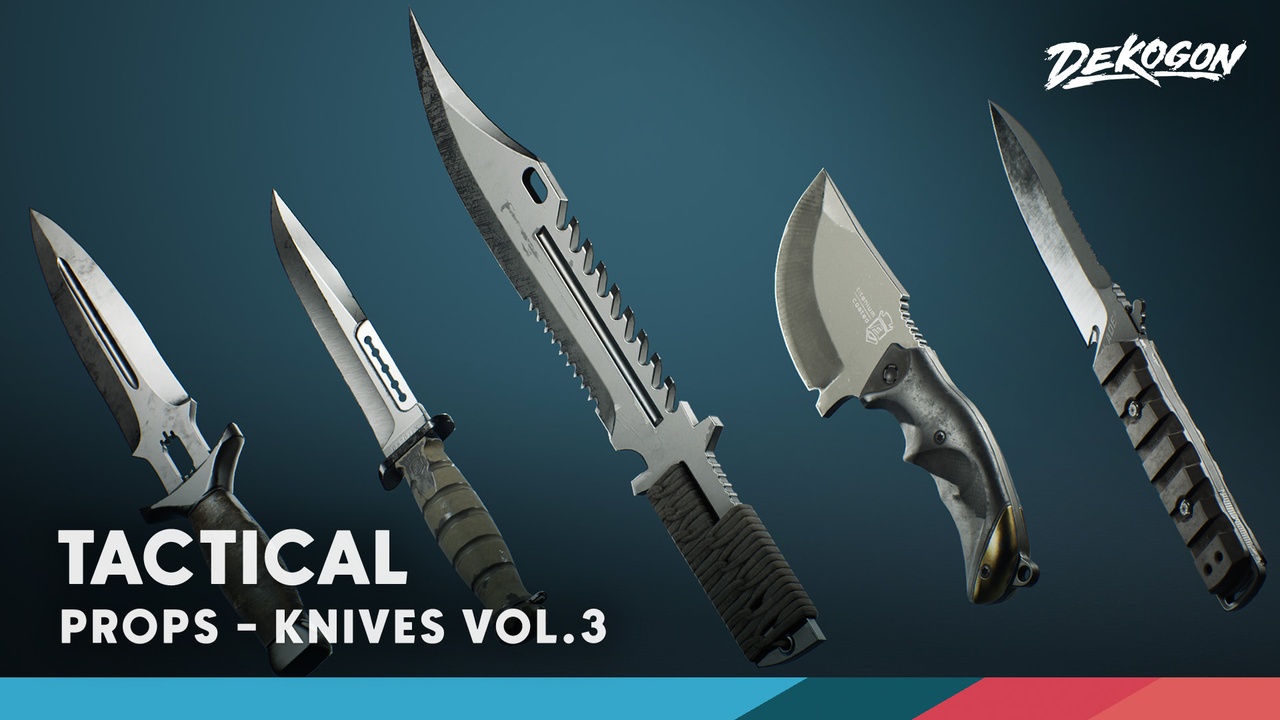 Media 1 for listing Knives VOL.3 - Tactical (4K Textured FPS Tactical Knives)