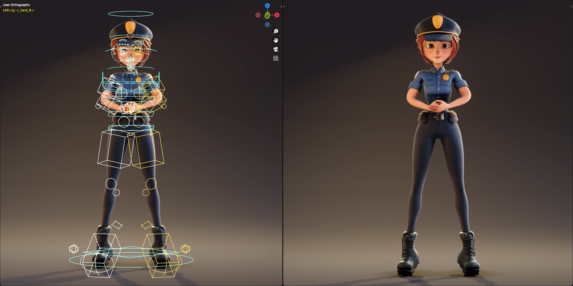 Media 1 for listing Rigged Stylized Police Girl - Blender