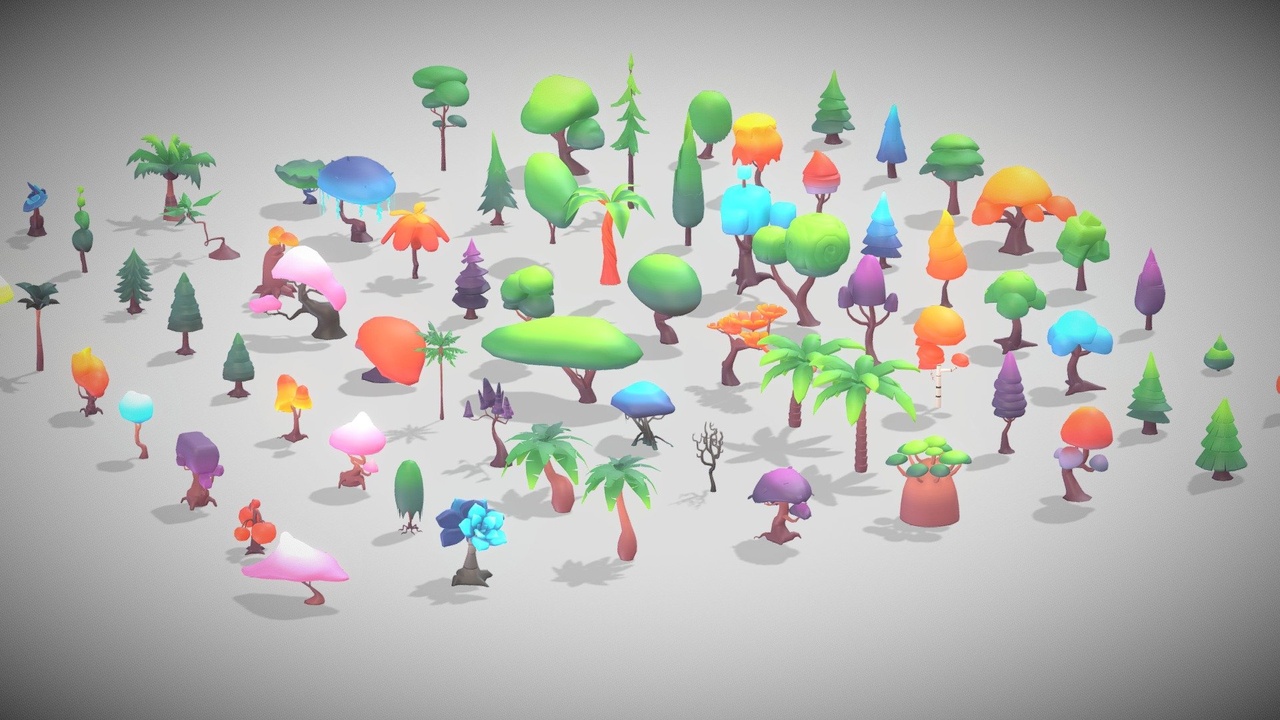 Media 1 for listing Stylized lowpoly Trees Pack 01 and 02
