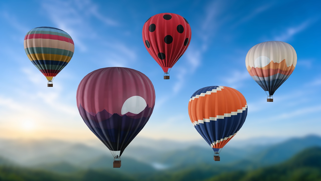 Media 1 for listing Hot Air Balloon - Pack of 5