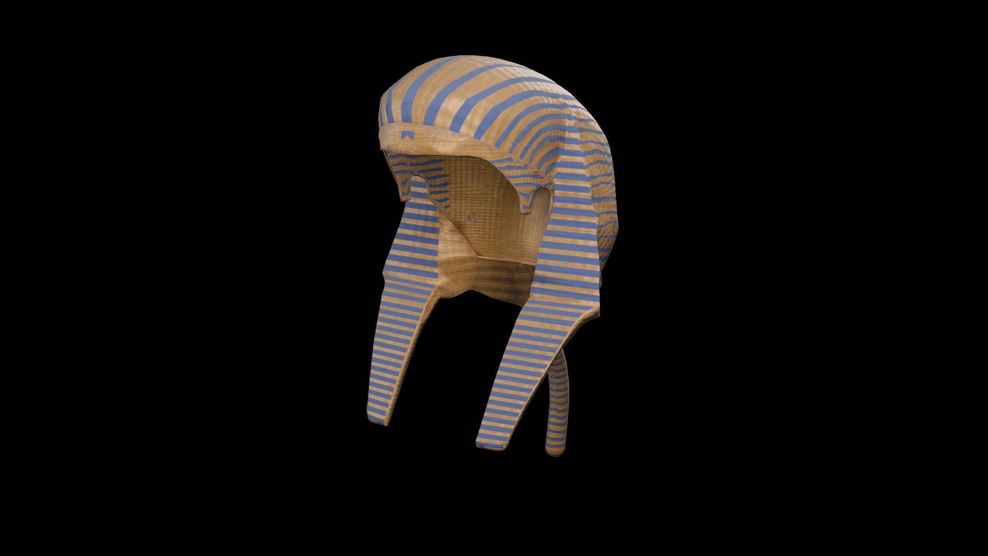 Media 1 for listing Nemes Headdress | Egyptian Pharaoh Striped Crown | Rigged Low Poly PBR