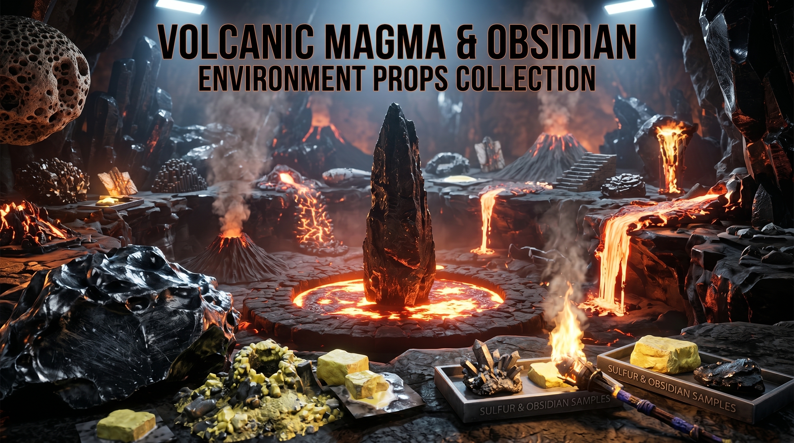 Volcanic Magma & Obsidian Environment Props | Fab