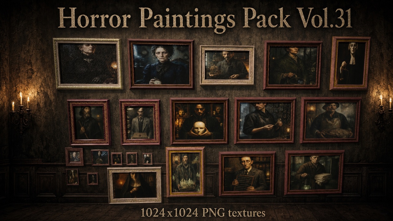 Media 1 for listing Horror Faces Paintings Pack Vol.31