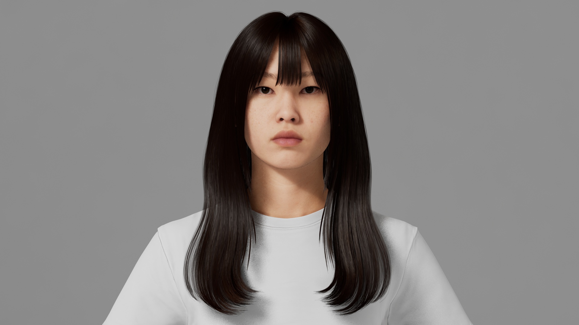 Media 1 for listing MetaHuman Groom Hair – Layered Long Hair with Bangs