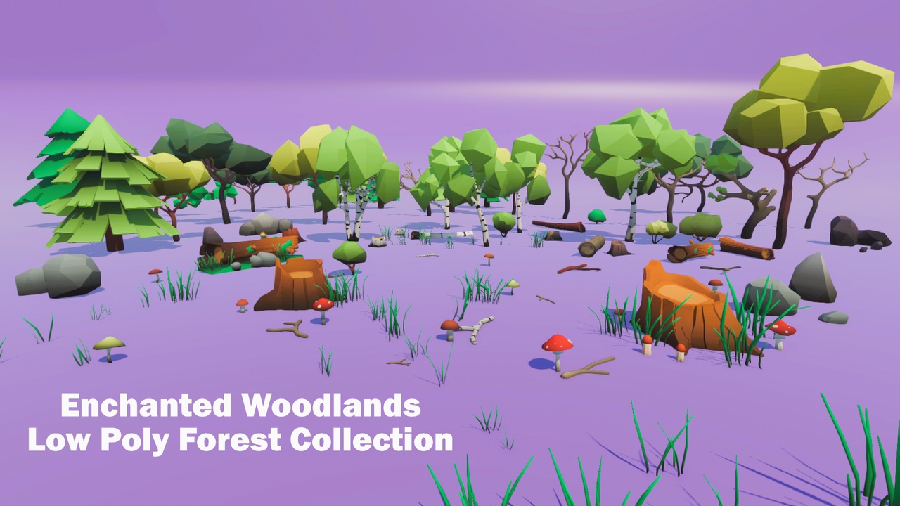 Media 1 for listing Enchanted Woodlands: Low Poly Forest Collection