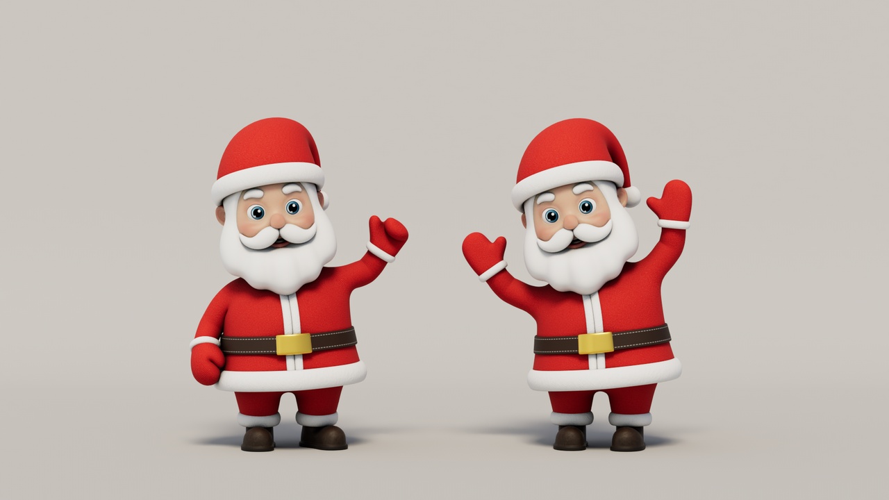 Media 1 for listing Rigged Cartoon Santa Claus