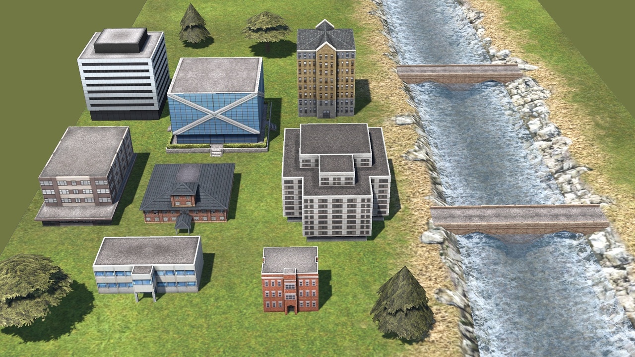 Media 1 for listing City Buildings - retro 64, PSX, and mobile style