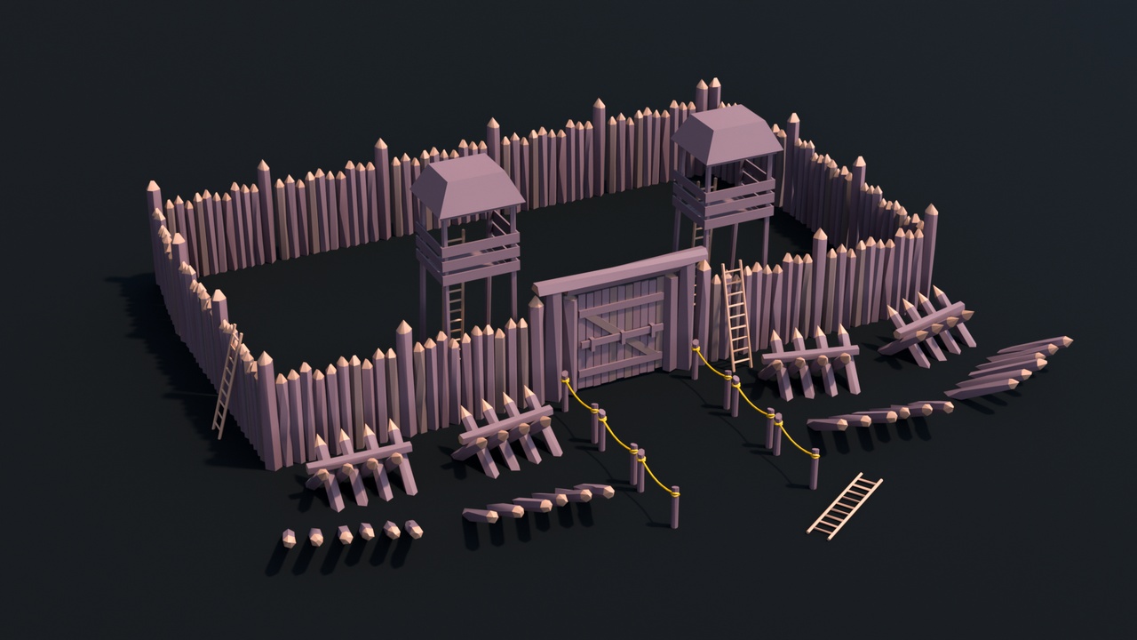 Media 1 for listing Stylized Medieval Walls & Fortification Pack – Modular Walls & Defences