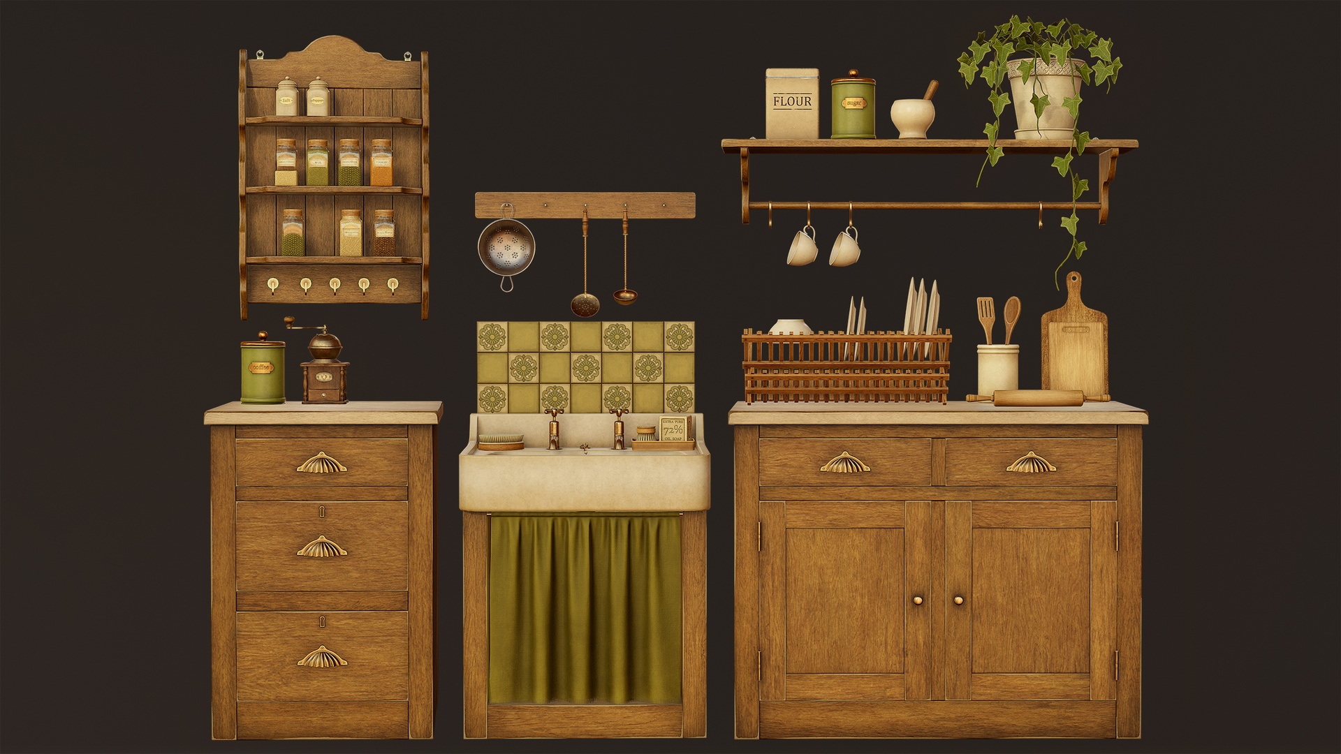Media 1 for listing Victorian Kitchen Props Pack