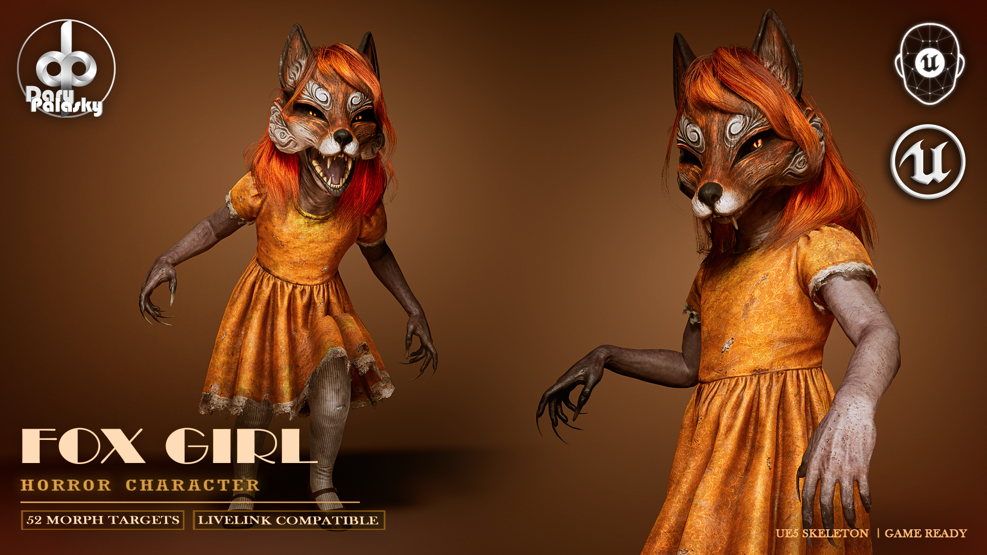 Fox Girl – Horror Character | Morph Targets | UE5 | Fab