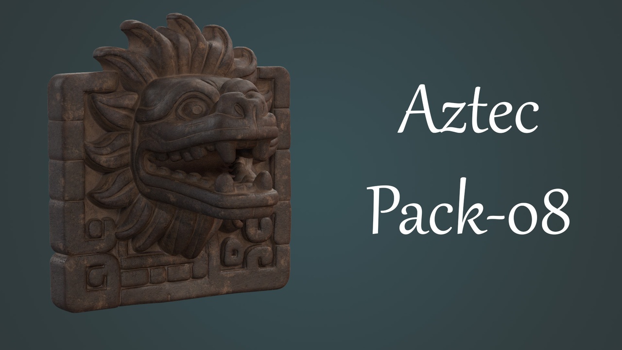 Media 1 for listing Aztec Stone Statues Pack 08 – Stylized Sculptures (15 Props)