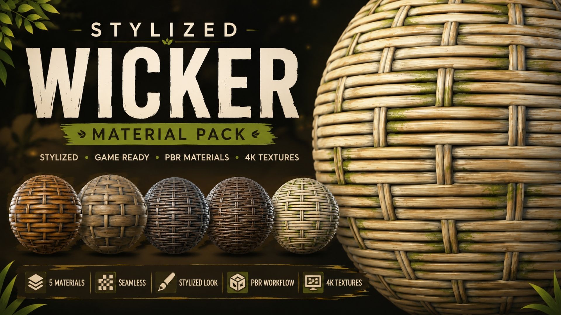Stylized Wicker Material Pack | Fab