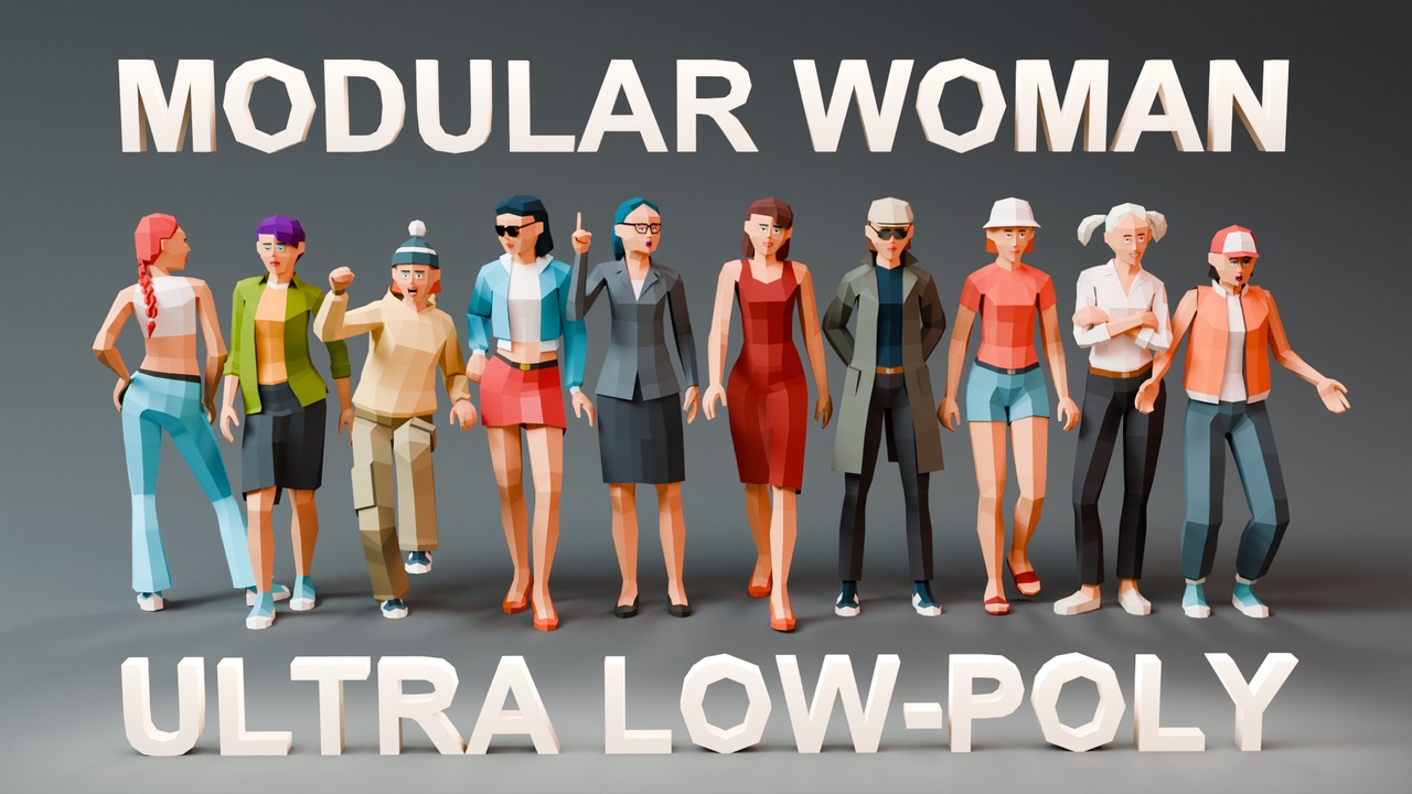 Media 1 for listing Modular Woman Ultra Low-Poly